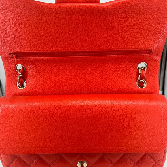 Chanel Red Medium Quilted Lambskin Flap Bag - Picture 6 of 9
